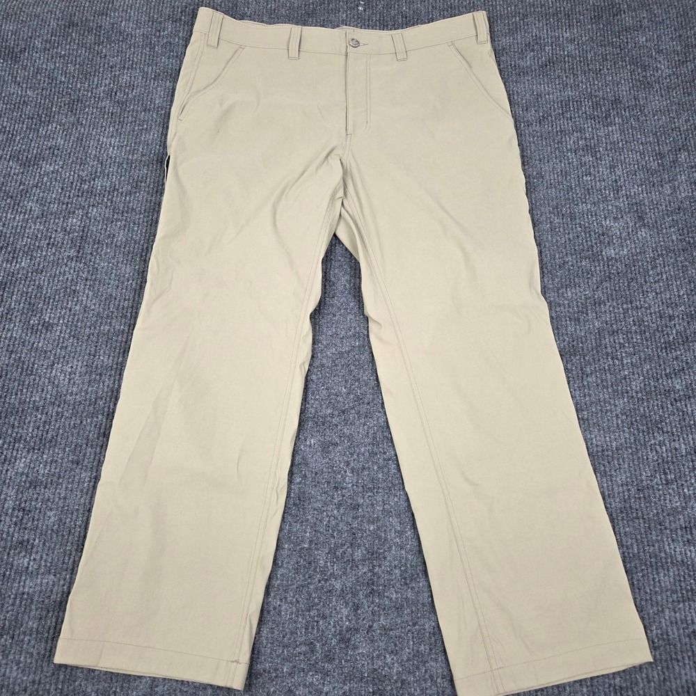 Eddie Bauer Travex Mens 38x30 Khaki Nylon Stretch Hiking Travel Pants‎ 26234